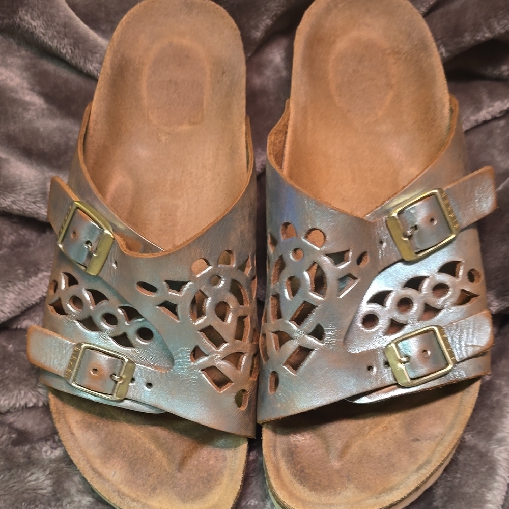 Blue Birkenstock Sandals Slides Size 39/8.5
